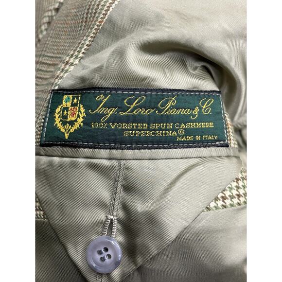 Loro Piana Blazer Mens 42 Green Plaid Cashmere Wool Silk Made Italy Sport Coat - Picture 9 of 10